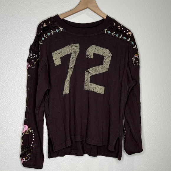 Free People We The Free Lilith Tee, Chocolate, size S - Picture 2 of 5